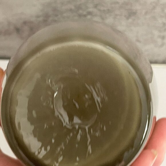 Vintage Hand Blown Cased Glass Ruffled Rim Grey Greige Cream Flower Vase 8" - Picture 5 of 5